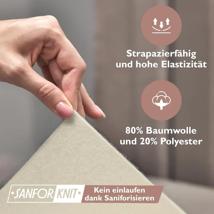 leevitex® Spannbettlaken für kalte Nächte – angenehm weich, passgenau, farbstark & pflegeleicht, Gummizug: Rundum – Bild 4