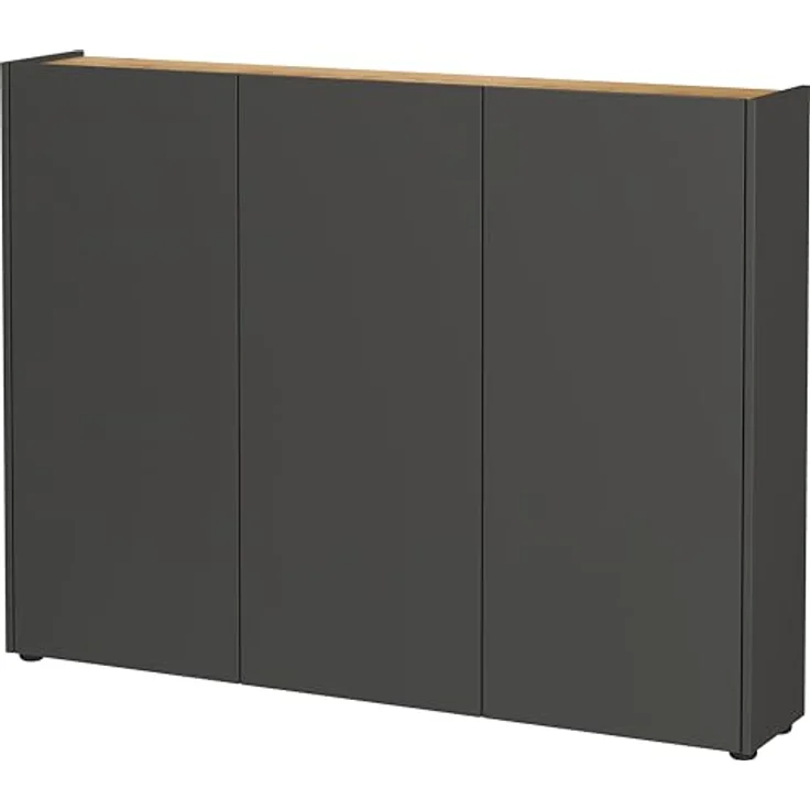 Germania 2-TLG. Garderoben-Set 9876-549 GW-Libbiano, in Graphit/Navarra-Eiche-Nb, mit geringer Tiefe, 138 x 200 x 25 cm (BxHxT) – Bild 6