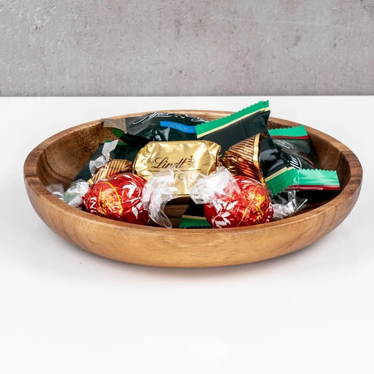 Levandeo® Dekoteller, 4er Set Runde Teller Akazie Ø15cm Holzteller Snackteller Dekoteller – Bild 4