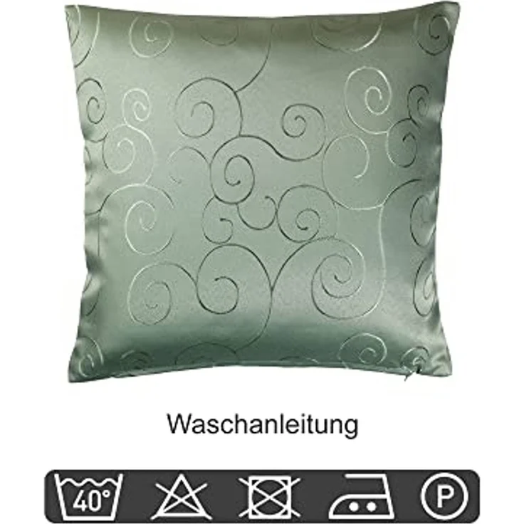 Haus und Deko Kissenbezug Kissenbezug Damast Circle Ornamente, (1 Stück) – Bild 3