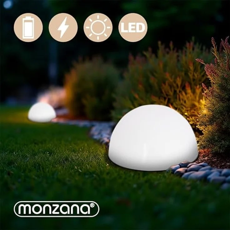 monzana LED Solarleuchte, Solarleuchte, 6er Set Solarlampe Außen Wetterfest Kugel Hängend Garten Balkon Wand – Bild 2