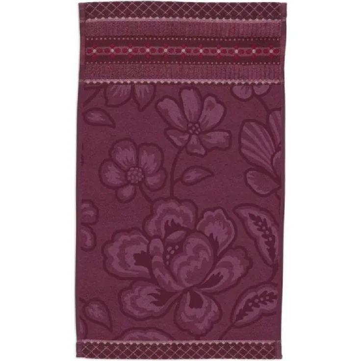 PiP Studio Badetücher Gästehandtuch Jasmin Jacquard Dark Pink (30x50cm)