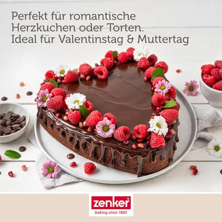 Zenker Herzspringform Perfect Black – 27 x 25 x 7 cm Hochwertige Backform in Herzform für Valentinstag und Muttertag, Antihaftbeschichtet +230 °C Made in Germany, Schwarzes – Bild 9
