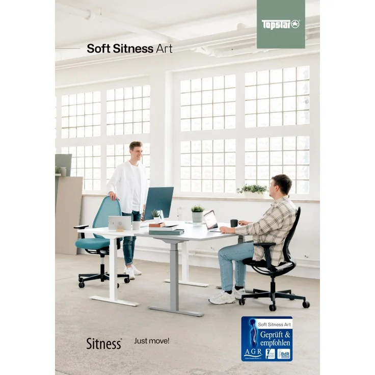Sitness 'SOFT ART G' Stuhl, Stoff Anthrazit, 68 x 96 x 68 cm, höhenverstellbar, Belastbarkeit 110 kg – Bild 5