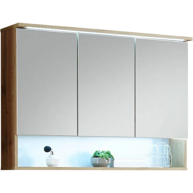 Spiegelschrank BEST Wildeiche LED-Beleuchtung Steckdose