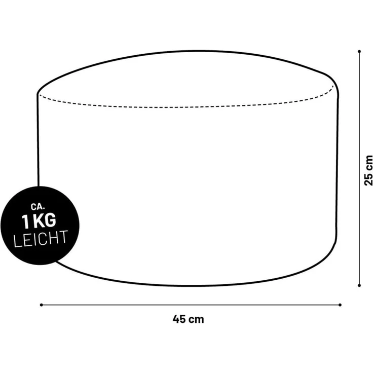 Lumaland Pouf Sitzhocker Cord Ablage kompakt 25x45 cm, pflegeleicht, Indoor Relaxen – Bild 9