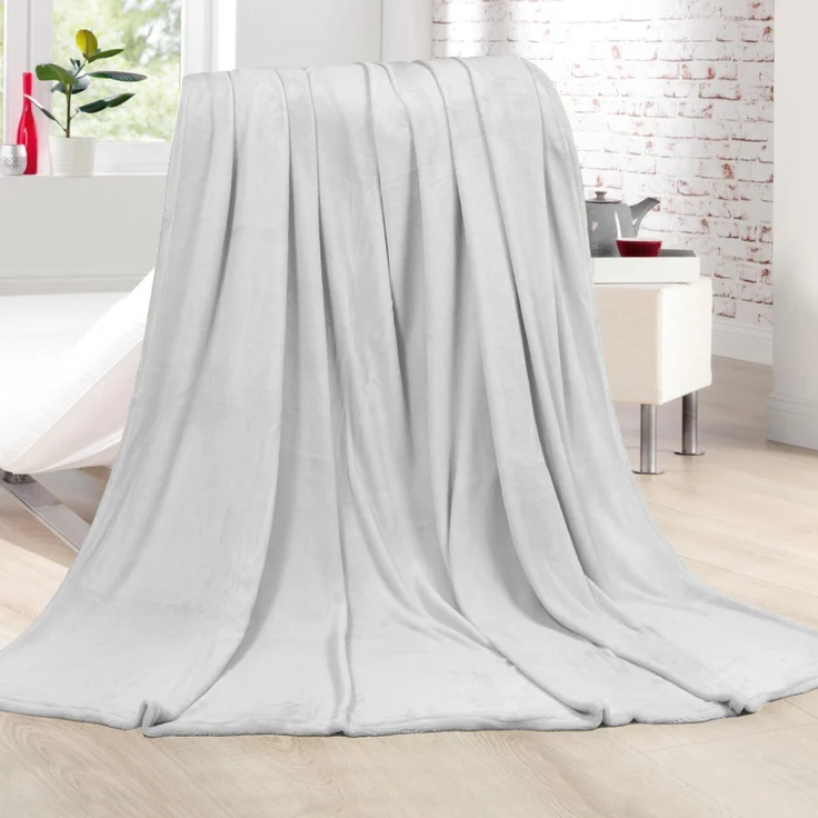 Kuscheldecke Cashmere Touch 200x220cm ( Silber ) Flauschige Wohndecke für Sofa, Couch und Bett, Tagesdecke OEKO-TEX - Sofaüberwurf – Bild 1