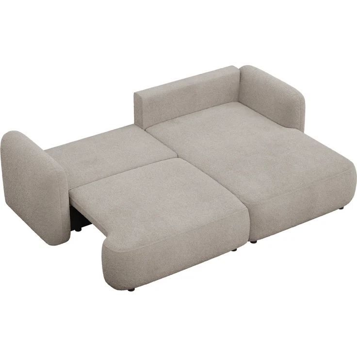 Selsey Tvoya Ecksofa mit Schlaffunktion, Ottomane rechts, Bouclé Beigegrau – Bild 9