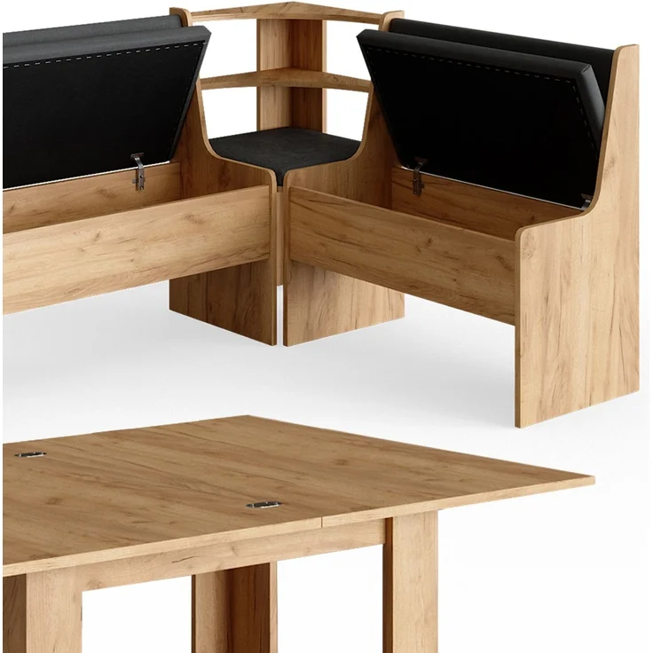 Eckbankgruppe Roman Goldkraft Eiche 150 x 120 cm mit Tisch Vicco – Bild 6