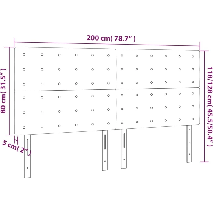 vidaXL Kopfteile 4 Stk. Taupe 100x5x78/88 cm Stoff 3116792 – Bild 8