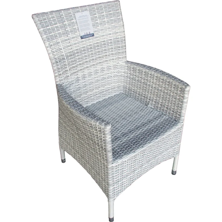 Mandalika Garden MONACO Polyrattan Diningsessel mit Alu-Gestell icewhite – Bild 8