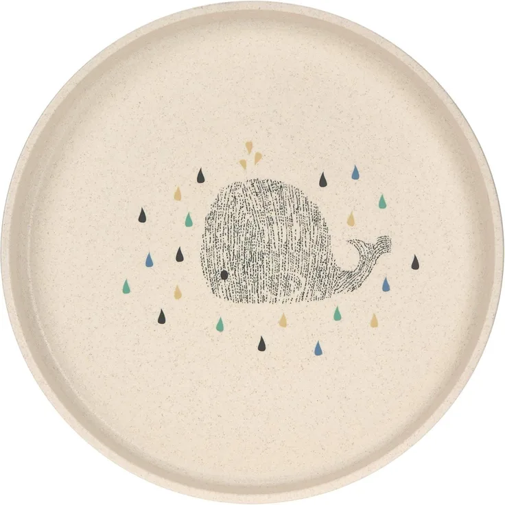 LÄSSIG Kinderteller für Babys und Kleinkinder Little Water Whale