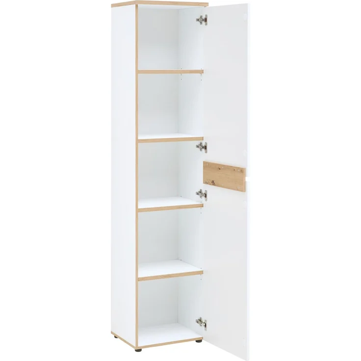 Büroschrank MEMPHIS 1-türig WH05 Front Weiß supermatt & Artisan Eiche – Bild 2