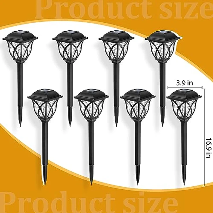 GIGALUMI Solarlampen für außen, 6 Stück LED Solar Gartenleuchten, solarbetriebene Lichter für Garten, Terrasse, Balkon, Landschaft, Gehweg, Pfad (Warmweiß) – Bild 8