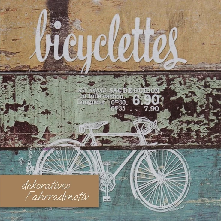 HMF Aufbewahrungsbox Vintage Koffer Holz, Aufbewahrungsbox mit Deckel und Ledergriff als (2er Set), Geschenkidee für Hochzeit oder Geburtstag, Fahrrad, 38 + 44 cm – Bild 4