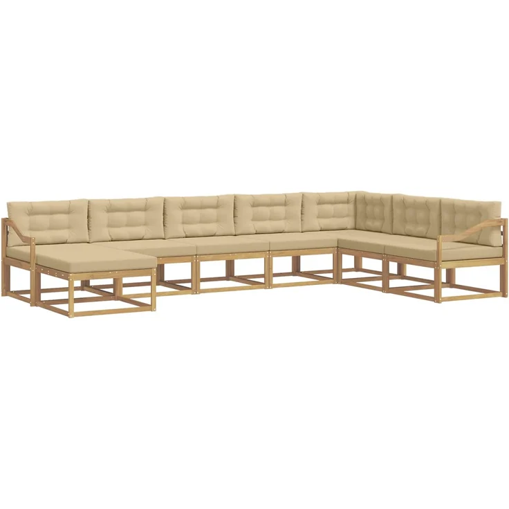 vidaXL Outdoor-Sofagarnitur 8 stk. 8-Sitzer Weiß und Beige 3386882 – Bild 2