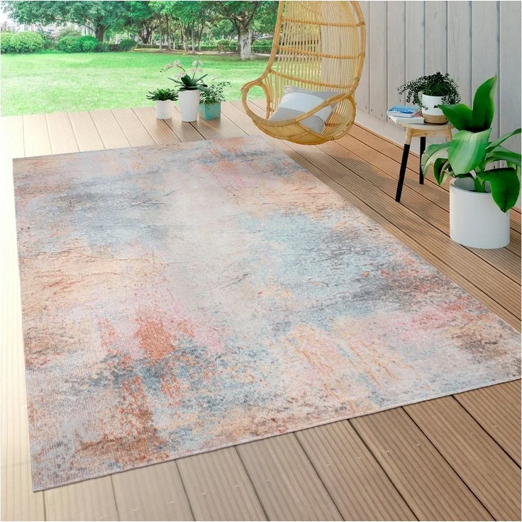 Paco Home Teppich Torres 273, rund, Höhe: 8 mm, modernes abstraktes Design, In- und Outdoor geeignet, Wohnzimmer – Bild 1