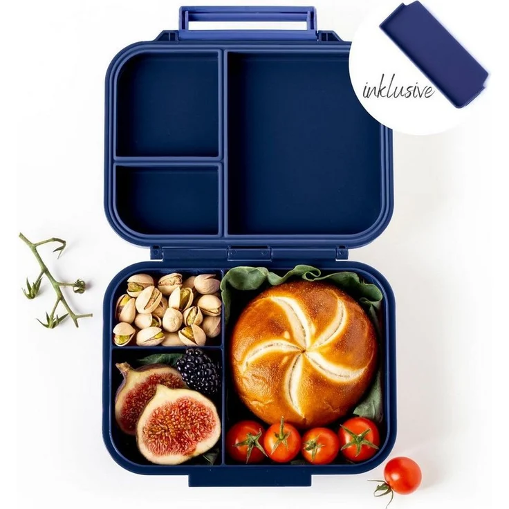 LEKKABOX Lunchbox Mini Kinder Bentobox, 3 Fächer - Brotdose Vesperdose Brotbüchse, Für feuchte Lebensmittel auslaufsicher, inkl. extra Trenner – Bild 5