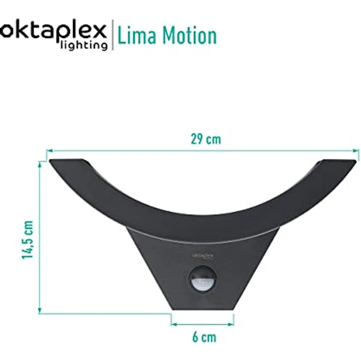 Oktaplex Lima Motion, Außenlampe mit Bewegungsmelder, 750lm, 10W, IP54, warmweiß 3000K, anthrazit – Bild 5