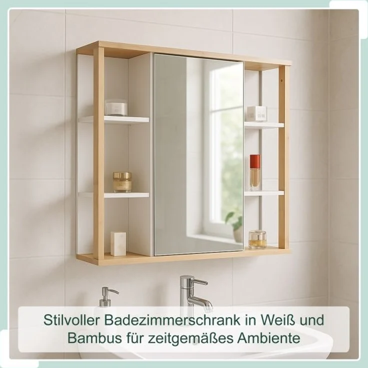 Spiegelschrank mit Bambus-Dekor 10051477 – Bild 2