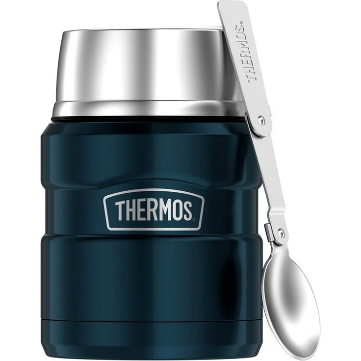 THERMOS STAINLESS KING Thermobehälter für Essen ice grey 0,47l - Edelstahl, absolut dicht, hält Speisen 9h heiß & 14h kalt, mit klappbarem Löffel, BPA-frei – Bild 5