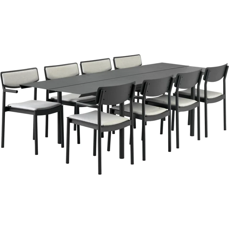 Gartenesstisch B45, 250 cm aus Aluminium, modern, anthrazit, für 8–10 Personen, Outdoor – Bild 4
