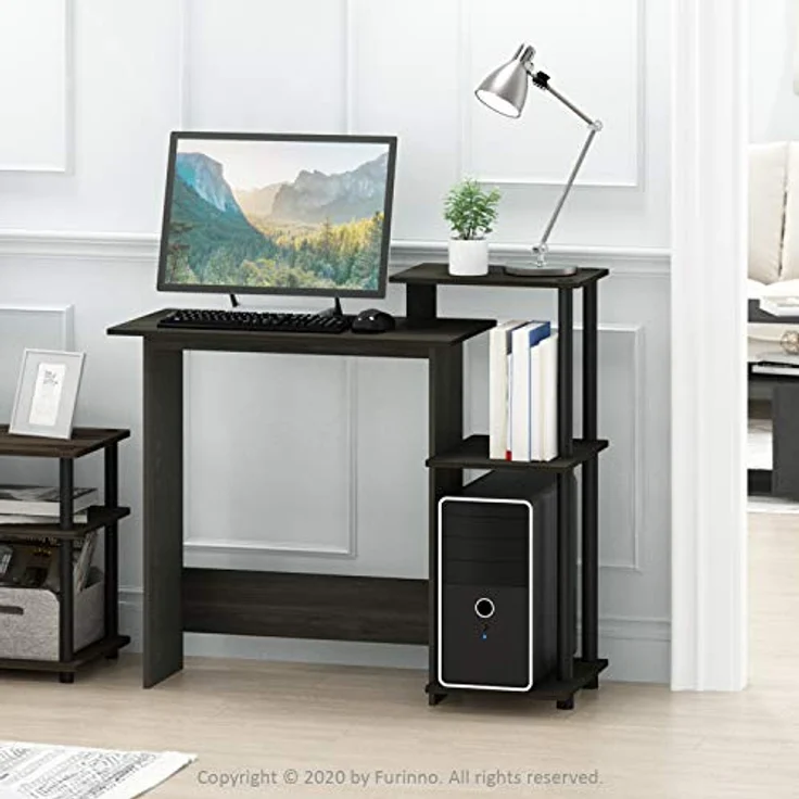 Furinno Efficient Home Computer Schreibtisch, PC-Tisch, Espresso/Schwarz, 100. 6 (Breite) x 85. 3 (Höhe) x 39. 6 (Tiefe) cm – Bild 3