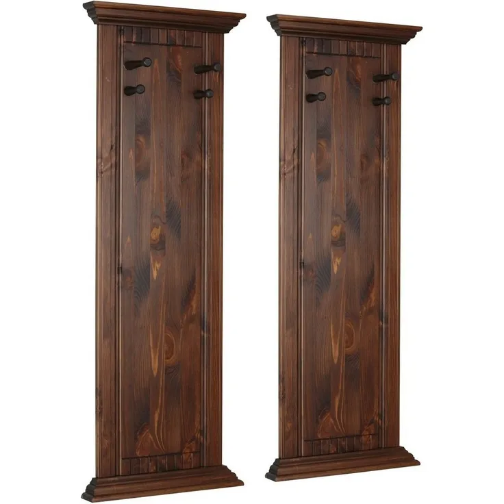 Home affaire Garderobenpaneel Rustic, (2 Stück), aus massiver Kiefer, mit dekorativen Fräsungen