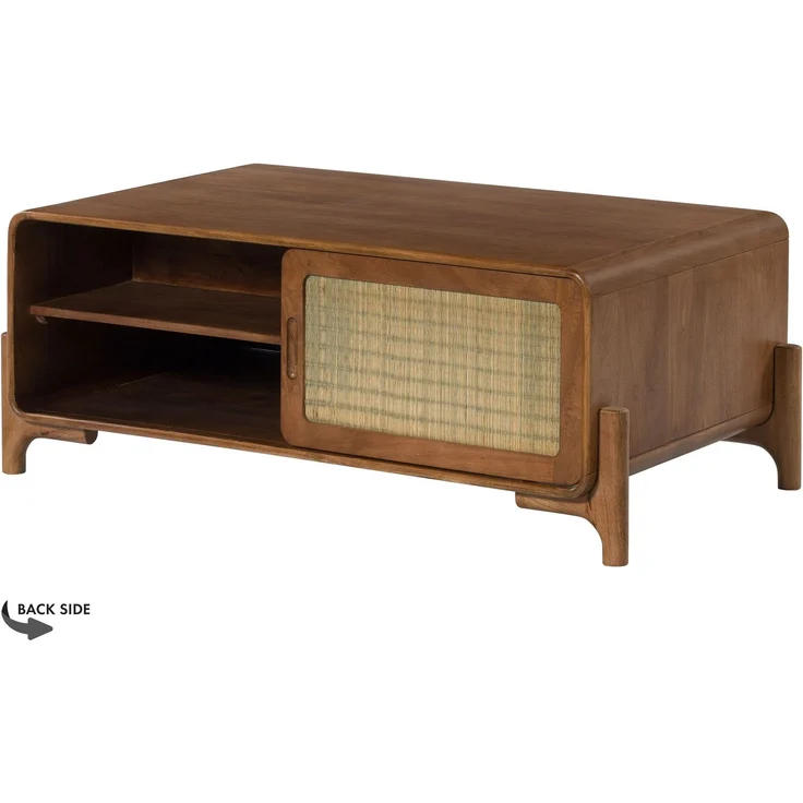 Couchtisch Mango/Seegras 120x70x45 hellbraun lackiert MIZUMI #115 – Bild 8
