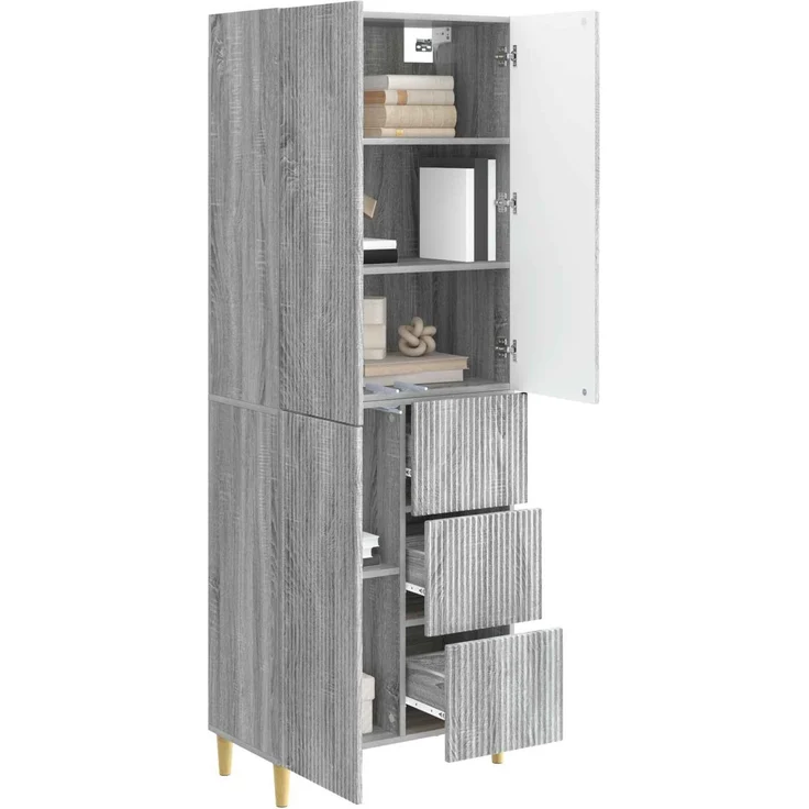 vidaXL Schrankset 2 stk. Grau Sonoma Holzwerkstoff 3416580 – Bild 3