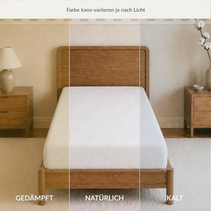 Twinzen Spannbettlaken Baumwoll-Jersey 90x200 Weiß Steghöhe 30 cm | Weich & hautfreundlich · Atmungsaktiv · Rundumgummi für sicheren Halt · Waschbar bei 60 °C · OEKO-TEX zertifiziert – Bild 6