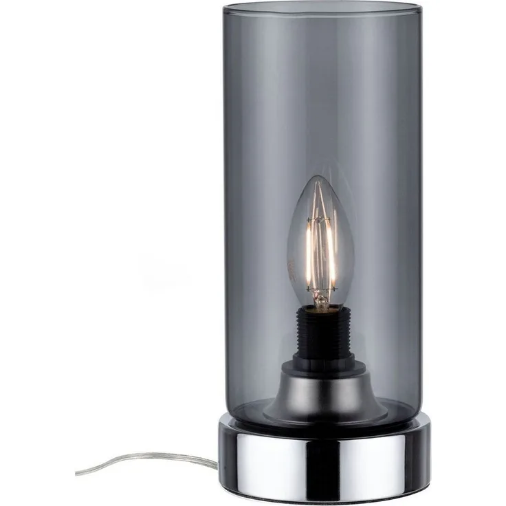 Paulmann No. 77056 Tischleuchte Pinja mit Touchschalter 1-flammig chrom rauchglas