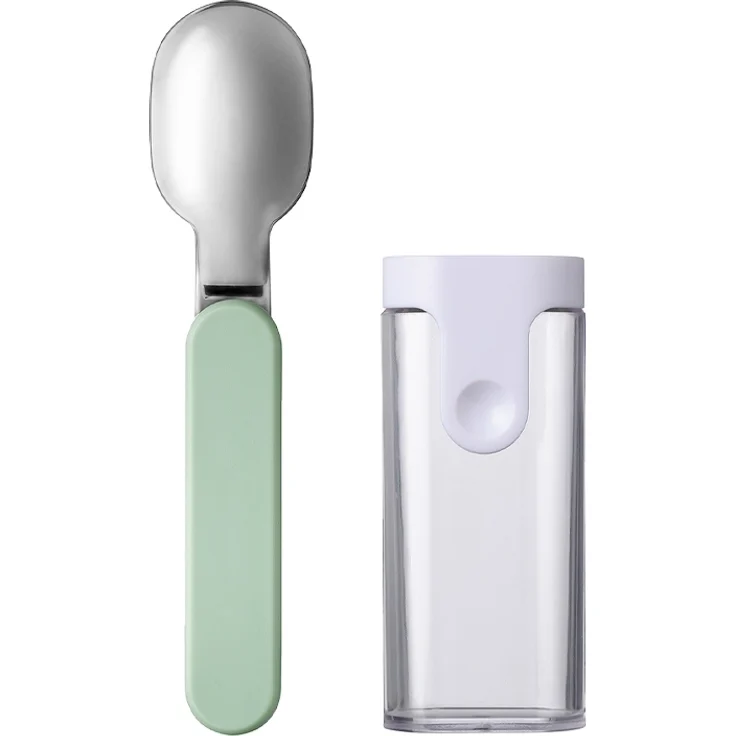 Mepal 'Ellipse' Klapplöffel inklusive Aufbewahrungsetui, Edelstahl Nordic Sage, 14,5 cm – Bild 1