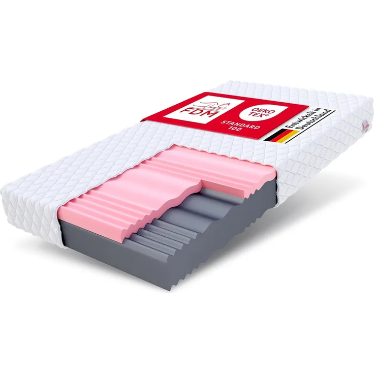 FDM Matratze 140x190 cm Härtegrad H3 H4 Höhe 14 cm Kaltschaummatratze HR-Schaum Visco-Schaum 7 Komfortzonen mit Hypoallergenem Waschbarem Jersey Bezug Oeko-Tex Select
