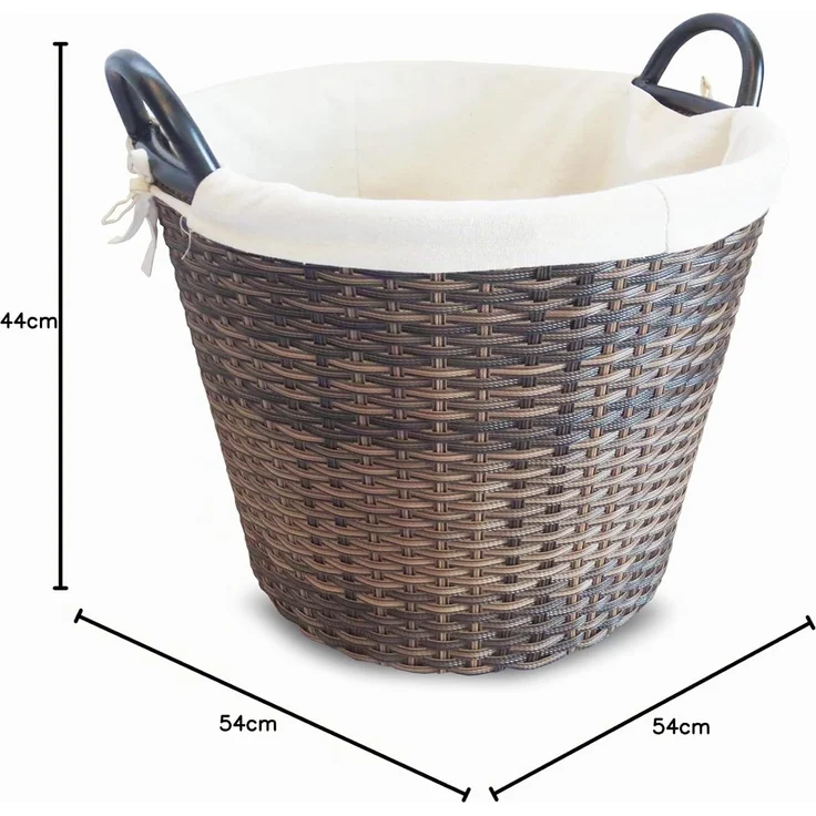 HABAU Holzkorb mit Stoffeinsatz, 54 cm, Braun, aus Polyethylen, mit Metallrahmen – Bild 6