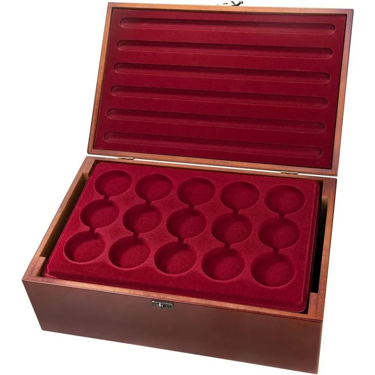 MC. Sammler Aufbewahrungsbox MC. Sammler Münztableau mit Schutzdeckel, Münzkoffer, Münzkassette, 15 Fächer - 55mm Ø – Bild 4