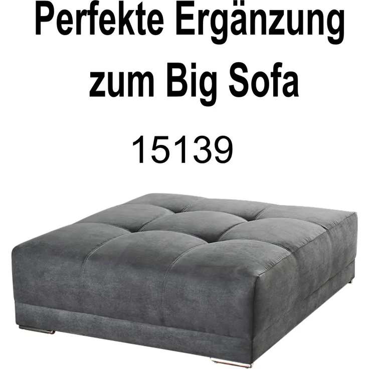 Big-Sofa XXL 306 cm Federkern Lounge Couch mit Bezug aus Mikrofaserstoff in Grau – Bild 7