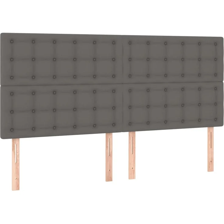 vidaXL LED Kopfteil Grau 200x5x118/128 cm Kunstleder 3122536 – Bild 4