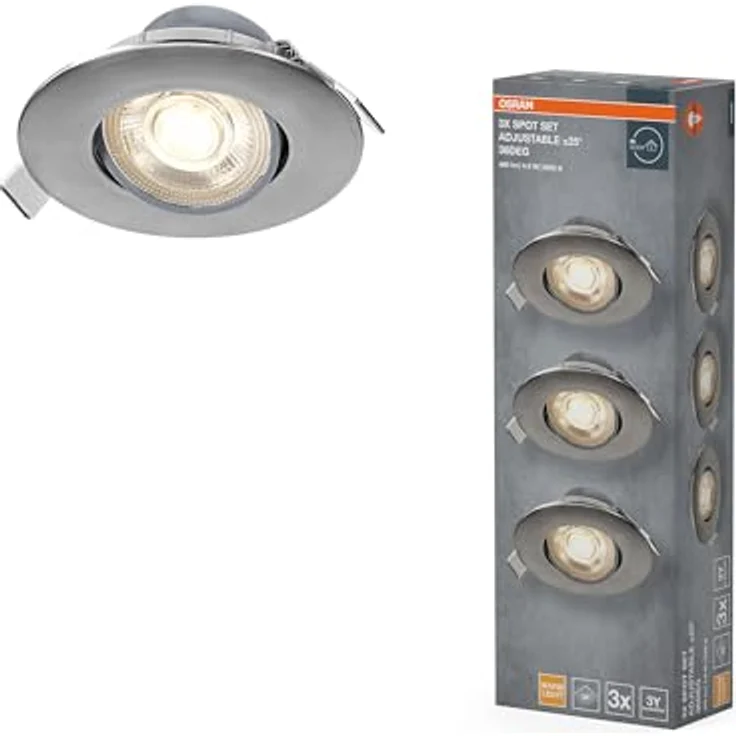 Osram LED Spot Set Recess Adjustable Plastic 4.9W 830 36° Satin Nickel – Bild 1