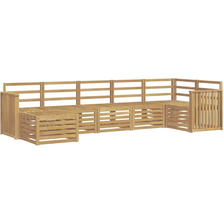vidaXL Outdoor-Sofagarnitur 7 stk. 6-Sitzer Weiß Solid Acacia Wood 3392189 – Bild 2