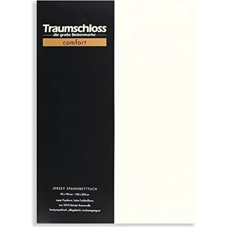 Traumschloss Spannbettlaken Comfort, Jersey, Schnee, 90-100x200, 100% Baumwolle – Bild 2