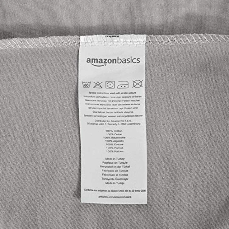 Amazon Basics Jersey Spannbettlaken, 100% Baumwolle, atmungsaktiv und maschinenwaschbar, für Matratzenhöhe bis 30 cm, 200 x 200 cm, Dunkelgrau – Bild 3