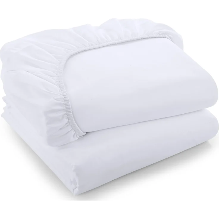 Utopia Bedding Spannbettlaken für King-Size-Bett, weiche gebürstete Mikrofaser, Tiefe Taschen, schrumpft und lichtbeständig, pflegeleicht, Weiß, 2 Stück