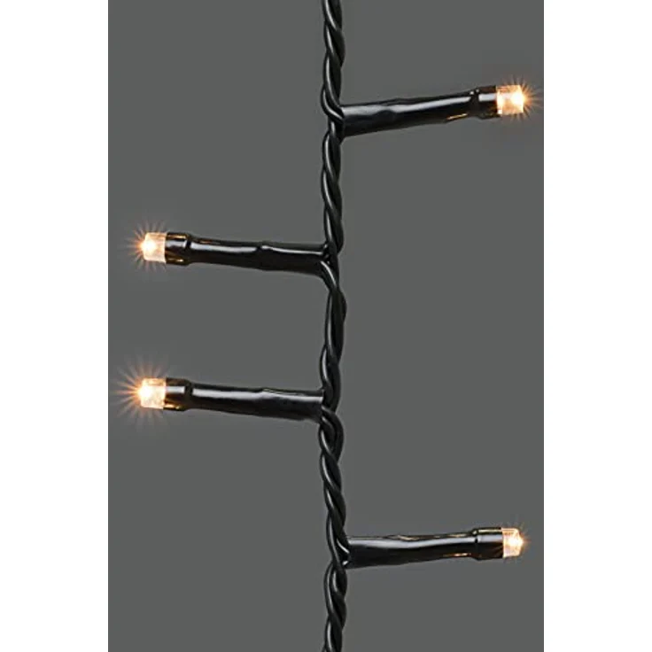 Konstsmide Micro LED Compactlights Baummantel, 1080 bernsteinfarbene Dioden, 6 Stränge à 180 Dioden, 8h Timer, 30V Außentrafo (IP44), schwarzes Kabel - 6651-800 – Bild 4