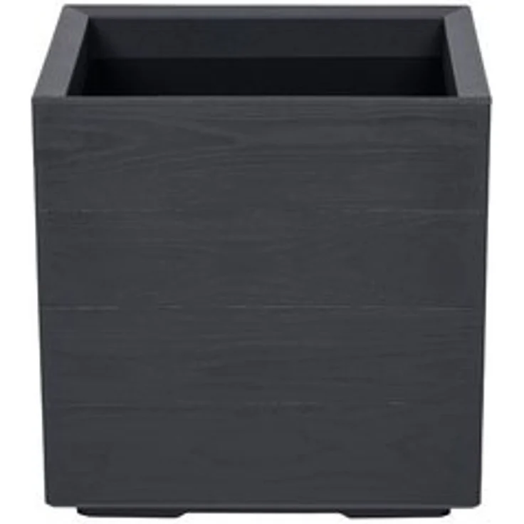 Kreher Pflanzkübel 'Eco Wood' in Anthrazit aus recyceltem Kunststoff (1 St) – Bild 6