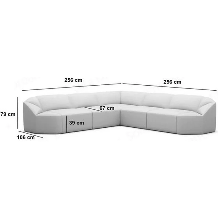 Samtstoff Ecksofa Cabrera L Form - Samtstoff - sand – Bild 6
