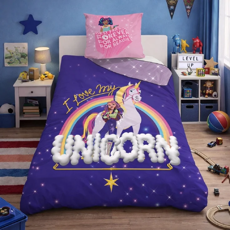 Unicorn Academy Bettwäsche 140 x 200 cm Set mit Kissenbezug 70 x 60 cm – Bild 2