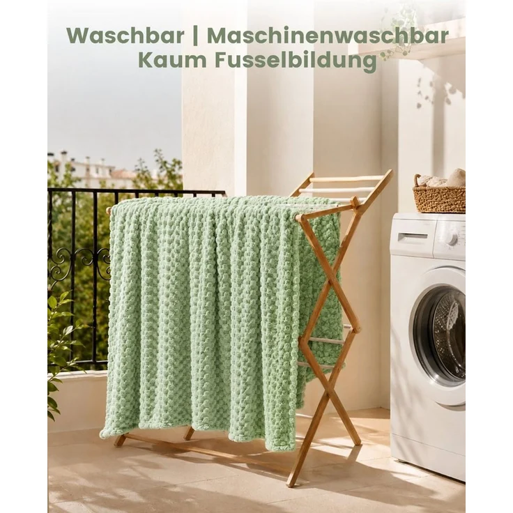 Wohndecke Kuschelige Flanelldecke weich und flauschig, als Tages- oder Sofadecke, Good Nite, Kuscheldecke, Pflegeleicht, hautfreundlich, Tagesdecke, Reisen, Bett – Bild 4