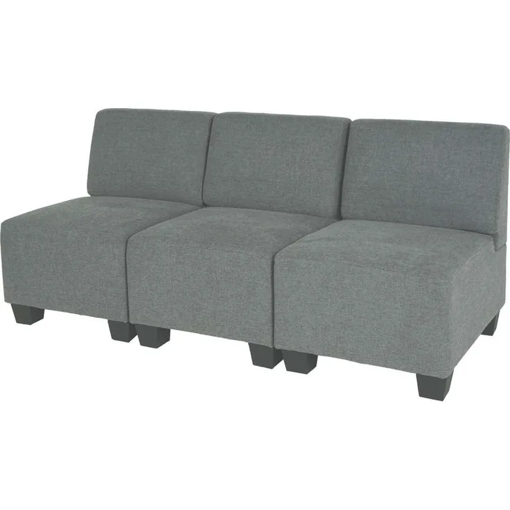 MCW 3-Sitzer Sofa, grau, modernes Lounge-Design, bequeme Polsterung, Clipsystem, 171x76x72 cm