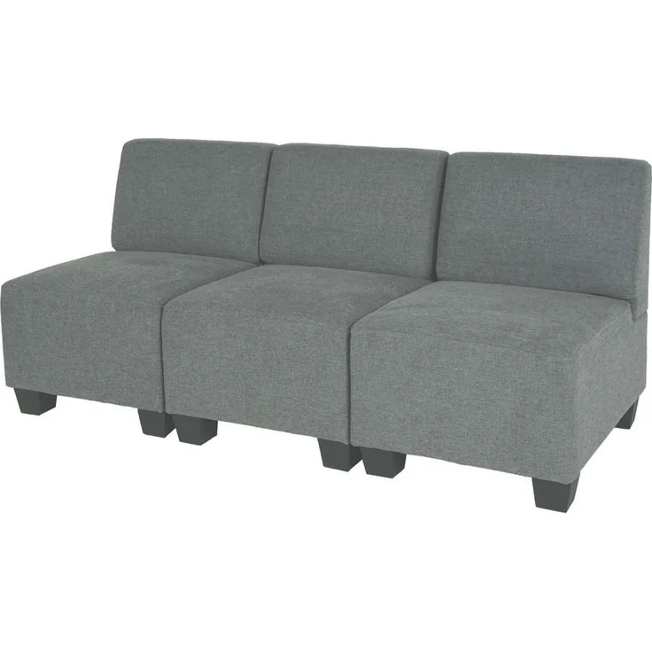 MCW 3-Sitzer Sofa, grau, modernes Lounge-Design, bequeme Polsterung, Clipsystem, 171x76x72 cm